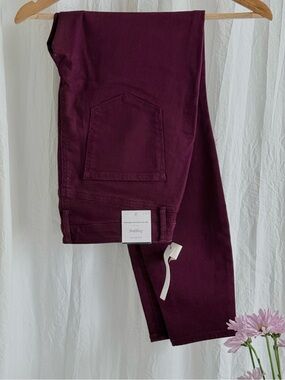 NWT Talbots 8 Burgundy High Rise Jegging Skinny Ankle Stretch Jeans Pants Wine